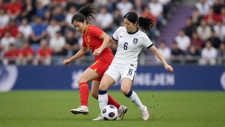 亚运会女足三四名决赛中，中国女足与韩国女足展开比赛，最终中国队遗憾无缘奖牌
